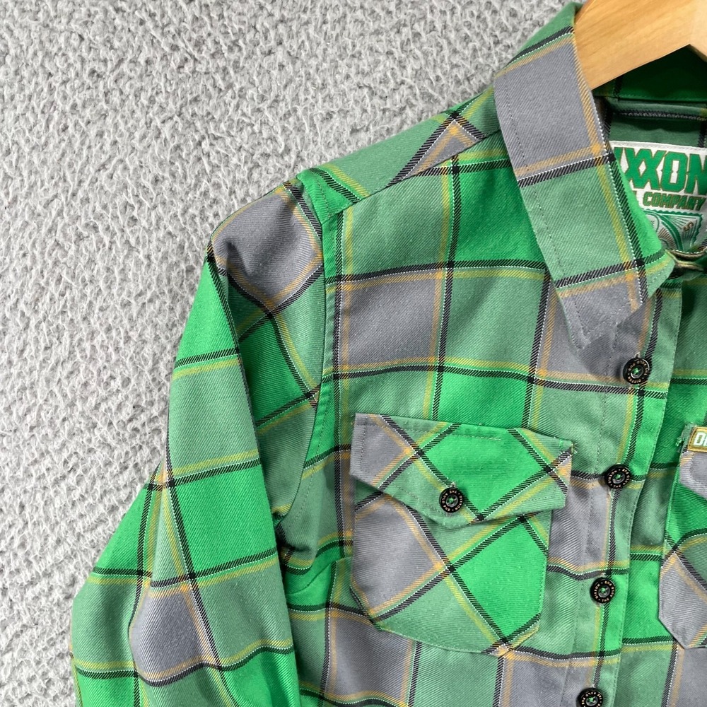 Dixxon Flannel Company Shirt Womens S Plaid Green Gray The Auld Pub Long Sleeve - Picture 2 of 15